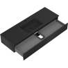 Mexen Rivel meuble de salle de bain 140 cm avec lave-mains Otis, 1 tiroir, rainuré, noir mat - 91A20-14023-1-BF71-W18M71