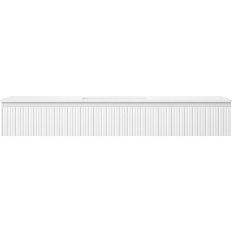 Mexen Rivel badkamerkast 160 cm met wastafel Otis, 1 lade, geribbeld, wit mat - 91A20-16023-1-BF01-W18M01