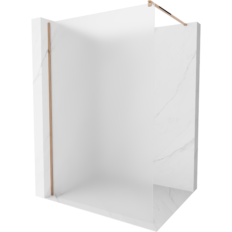 Mexen Kioto parede de chuveiro Walk-in 130 x 200 cm, fosco 8 mm, ouro rosa - 800-130-101-60-30