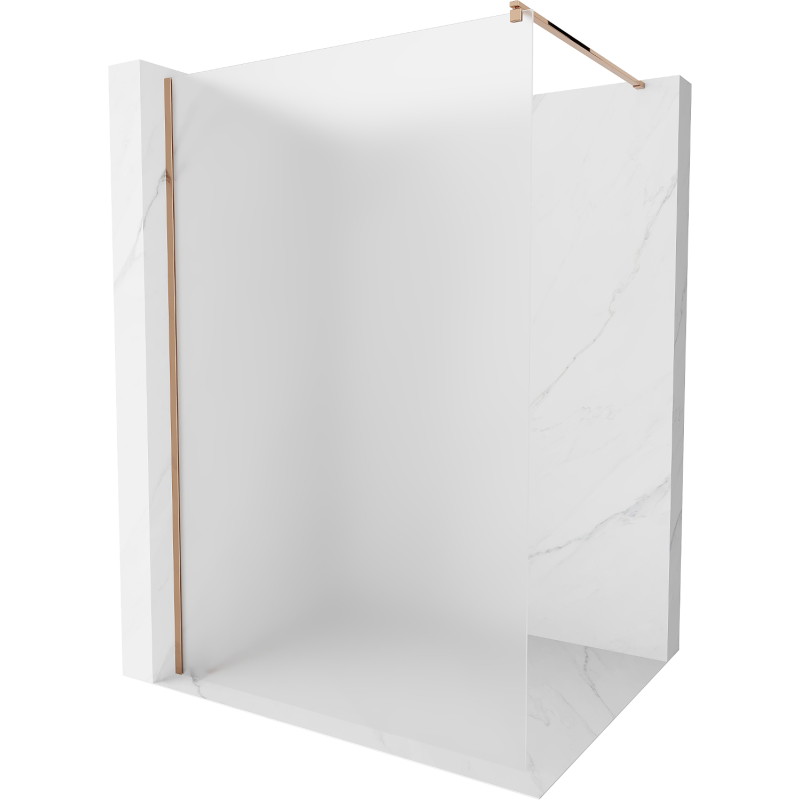 Mexen Kioto Duschwand Walk-in 140 x 200 cm, Mattglas 8 mm, Roségold - 800-140-101-60-30