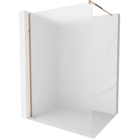 Mexen Kioto Duschwand Walk-in 140 x 200 cm, Mattglas 8 mm, Roségold - 800-140-101-60-30