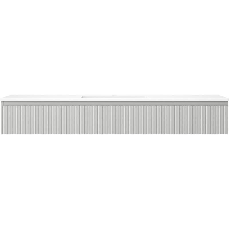 Mexen Rivel armoire de salle de bain 160 cm avec lavabo Otis, 1 tiroir, rainuré, gris mat/blanc mat - 91A20-16023-1-BF62-W18M01