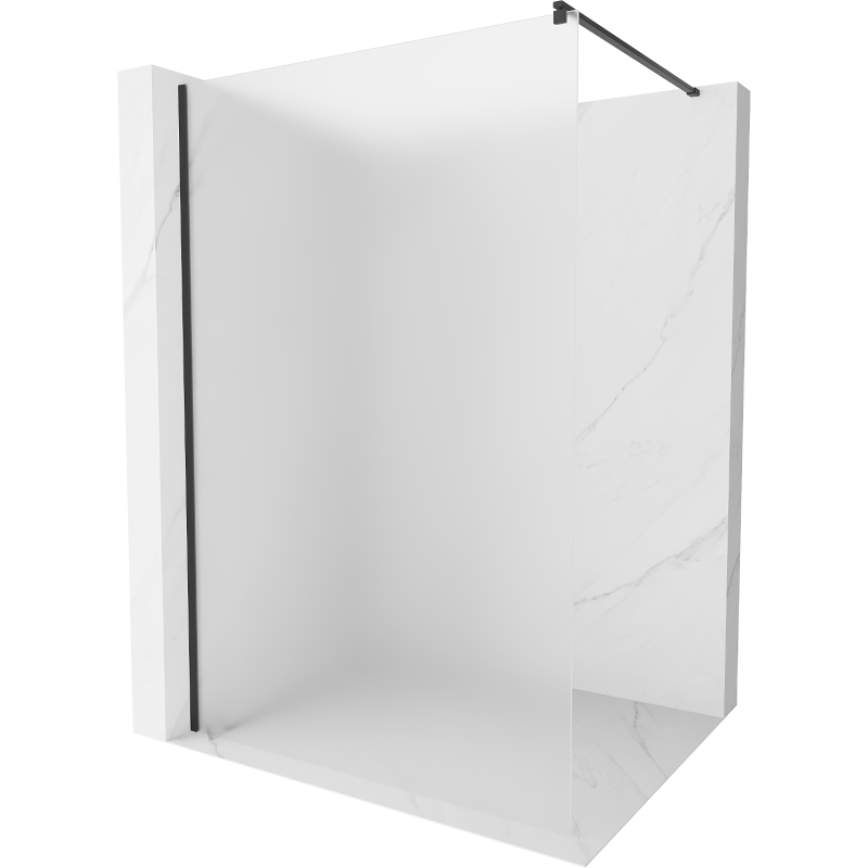 Mexen Kioto paroi de douche Walk-in 130 x 200 cm, givre 8 mm, noir - 800-130-101-70-30