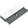 Mexen Rivel badkamerkast 160 cm met wastafel Otis, 1 lade, gegroefd, grafiet mat/wit mat - 91A20-16023-1-BF66-W18M0