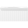Mexen Rivel Badezimmerunterschrank 50 cm mit Waschbecken Vela, 1 Schublade, gerillt, weiß matt - 91A20-05023-1-BF01-W23M01