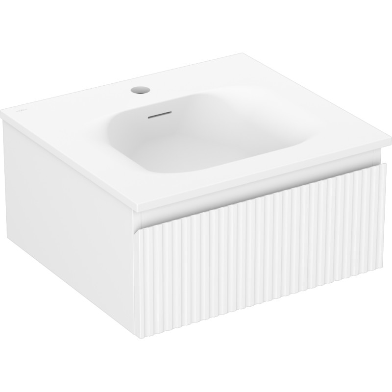 Mexen Rivel 50 cm vannitoakapp valamu Vela, 1 sahtel, sooneline, valge matt - 91A20-05023-1-BF01-W23M01