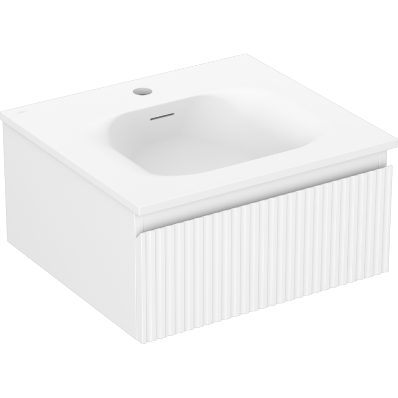 Mexen Rivel mobile da bagno 50 cm con lavabo Vela, 1 cassetto, scanalato, bianco opaco - 91A20-05023-1-BF01-W23M01
