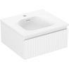 Mexen Rivel meuble de salle de bain 50 cm avec lavabo Vela, 1 tiroir, rainuré, blanc mat - 91A20-05023-1-BF01-W23M01