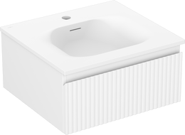 Mexen Rivel armário de casa de banho 50 cm com lavatório Vela, 1 gaveta, canelado, branco mate - 91A20-05023-1-BF01-W23M01