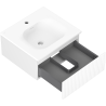 Mexen Rivel meuble de salle de bain 50 cm avec lavabo Vela, 1 tiroir, rainuré, blanc mat - 91A20-05023-1-BF01-W23M01