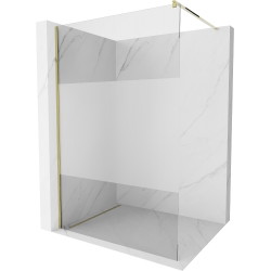 Mexen Kioto ścianka prysznicowa Walk-in 140 x 200 cm, transparent/szron 8 mm, złota - 800-140-101-50-35