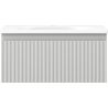 Mexen Rivel armoire de salle de bains 50 cm avec lavabo Vela, 1 tiroir, rainurée, gris mat/blanc mat