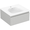 Mexen Rivel bathroom cabinet 50 cm with Vela sink, 1 drawer, grooved, gray matt/white matt - 91A20-05023-1-BF62-W23M01