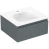 Mexen Rivel mueble de baño 50 cm con lavabo Vela, 1 cajón, ranurado, grafito mate/blanco mate - 91A20-05023-1-BF66-W23M01