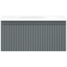 Mexen Rivel badkamerkast 50 cm met wastafel Vela, 1 lade, geribbeld, grafiet mat/wit mat - 91A20-05023-1-BF66-W23M01