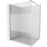 Mexen Kioto Walk-in shower wall 140 x 200 cm, transparent/frosted 8 mm, rose gold - 800-140-101-60-35