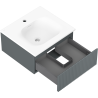 Mexen Rivel meuble de salle de bain 50 cm avec lavabo Vela, 1 tiroir, cannelé, graphite mat/blanc mat