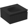 Mexen Rivel meuble de salle de bain 50 cm avec vasque Vela, 1 tiroir, rainuré, noir mat - 91A20-05023-1-BF71-W23M71