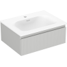 Mexen Rivel armario de baño de 60 cm con lavabo Vela, 1 cajón, acanalado, gris mate/blanco mate - 91A20-06023-1-BF62-W23M01