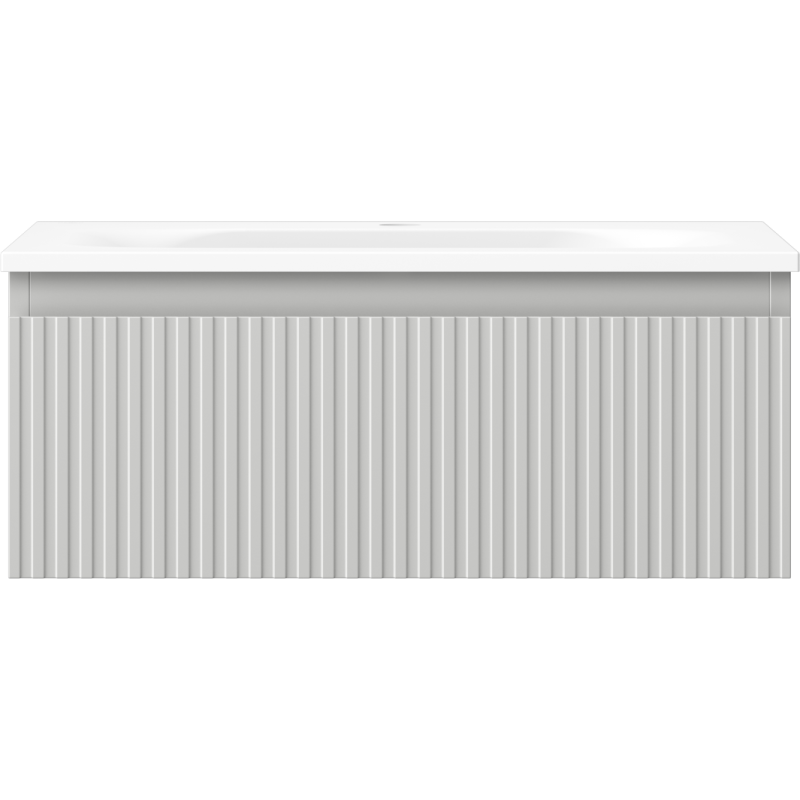 Mexen Rivel meuble de salle de bain 60 cm avec lavabo Vela, 1 tiroir, rainuré, gris mat/blanc mat - 91A20-06023-1-BF62-W23M01