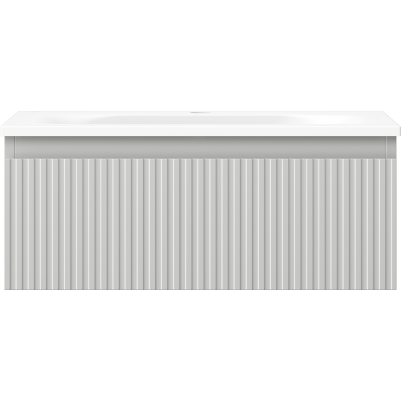 Mexen Rivel mobile bagno 60 cm con lavabo Vela, 1 cassetto, scanalato, grigio opaco/bianco opaco - 91A20-06023-1-BF62-W23M01