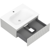 Mexen Rivel armario de baño de 60 cm con lavabo Vela, 1 cajón, acanalado, gris mate/blanco mate - 91A20-06023-1-BF62-W23M01