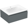 Mexen Rivel mueble de baño 60 cm con lavabo Vela, 1 cajón, acanalado, grafito mate/blanco mate - 91A20-06023-1-BF66-W23M01