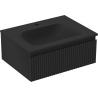 Mexen Rivel meuble de salle de bains 60 cm avec lavabo Vela, 1 tiroir, rainuré, noir mat - 91A20-06023-1-BF71-W23M71