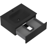 Mexen Rivel gabinete de baño de 60 cm con lavabo Vela, 1 cajón, ranurado, negro mate - 91A20-06023-1-BF71-W23M71