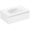Mexen Rivel meuble de salle de bain 70 cm avec lavabo Vela, 1 tiroir, rainuré, blanc mat - 91A20-07023-1-BF01-W23M01