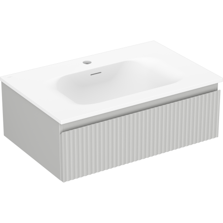 Mexen Rivel mobile da bagno 70 cm con lavabo Vela, 1 cassetto, scanalato, grigio opaco/bianco opaco - 91A20-07023-1-BF62-W23M01