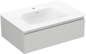 Mexen Rivel mobile da bagno 70 cm con lavabo Vela, 1 cassetto, scanalato, grigio opaco/bianco opaco - 91A20-07023-1-BF62-W23M01