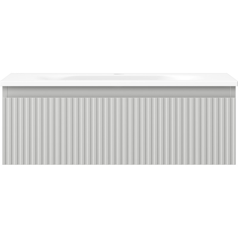 Mexen Rivel armario de baño de 70 cm con lavabo Vela, 1 cajón, ranurado, gris mate/blanco mate - 91A20-07023-1-BF62-W23M01