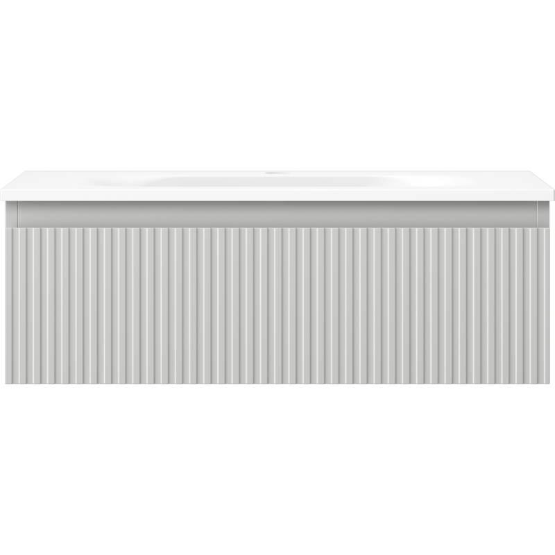 Mexen Rivel Badezimmermöbel 70 cm mit Waschbecken Vela, 1 Schublade, gerillt, grau matt/weiß matt - 91A20-07023-1-BF62-W23M01