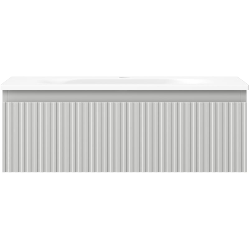 Mexen Rivel szafka łazienkowa 70 cm z umywalką Vela, 1 szuflada, ryflowana , szara mat/biała mat - 91A20-07023-1-BF62-W23M01
