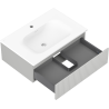 Mexen Rivel meuble de salle de bain 70 cm avec lavabo Vela, 1 tiroir, rainuré, gris mat/blanc mat - 91A20-07023-1-BF62-W23M01