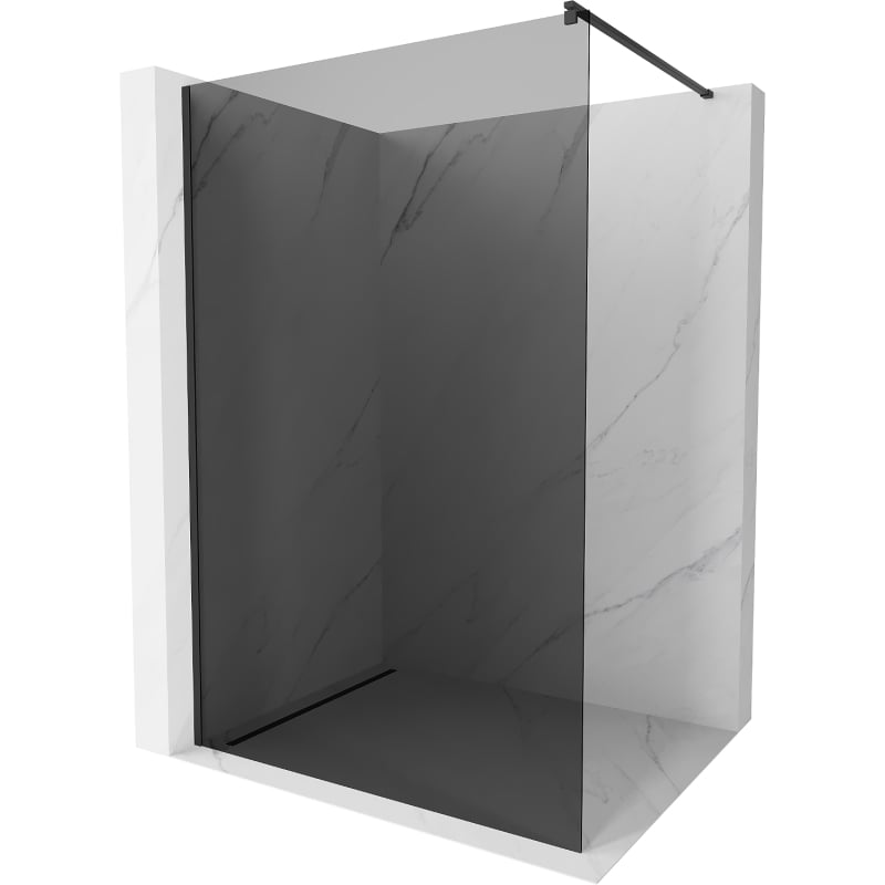 Mexen Kioto dušisein Walk-in 130 x 200 cm, grafiit 8 mm, must - 800-130-101-70-40