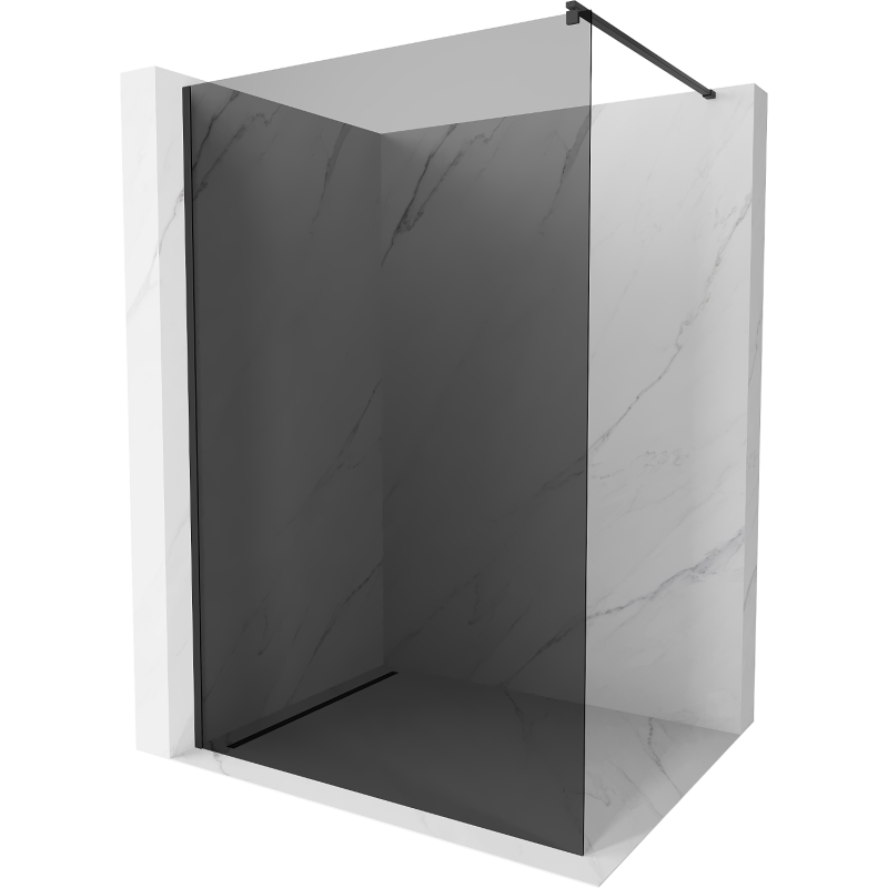 Mexen Kioto ścianka prysznicowa Walk-in 140 x 200 cm, grafit 8 mm, czarna - 800-140-101-70-40