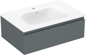 Mexen Rivel armario de baño de 70 cm con lavabo Vela, 1 cajón, ranurado, grafito mate/blanco mate - 91A20-07023-1-BF66-W23M01