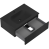 Mexen Rivel mobile da bagno 70 cm con lavabo Vela, 1 cassetto, scanalato, nero opaco - 91A20-07023-1-BF71-W23M71