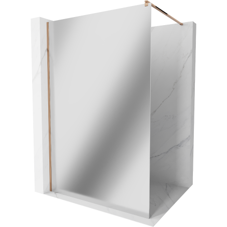 Mexen Kioto Duschwand Walk-in 140 x 200 cm, Spiegel 8 mm, Roségold - 800-140-101-60-50