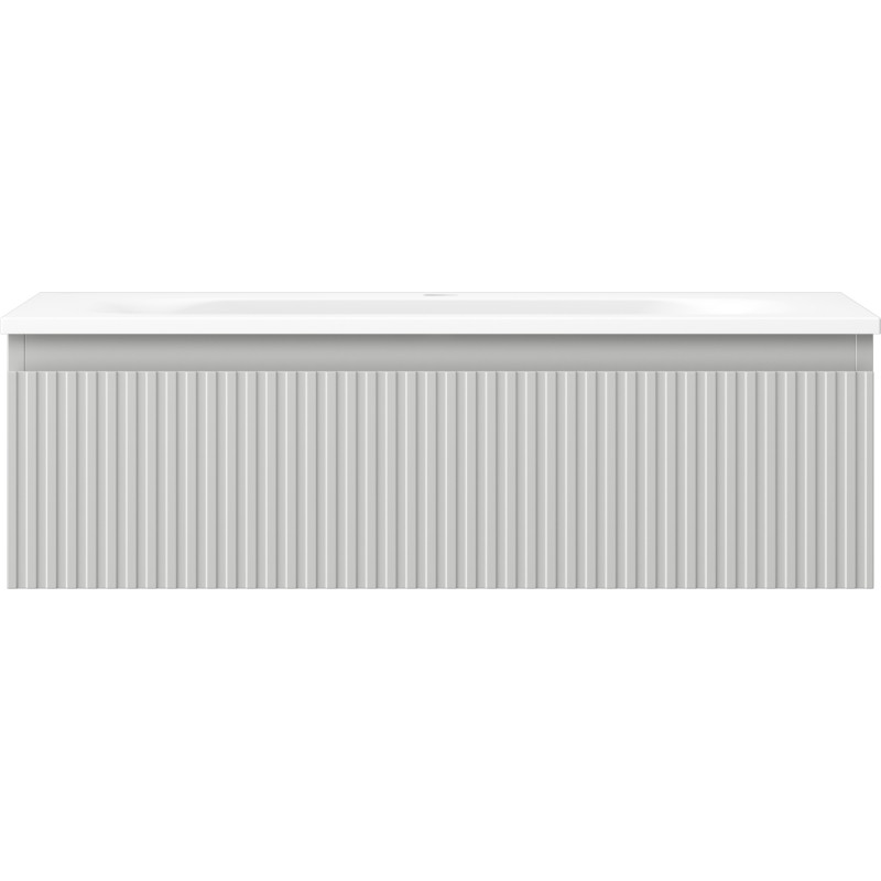 Mexen Rivel armario de baño de 80 cm con lavabo Vela, 1 cajón, acanalado, gris mate/blanco mate - 91A20-08023-1-BF62-W23M01