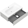 Mexen Rivel gabinete de baño de 80 cm con lavabo Vela, 1 cajón, ranurado, gris mate/blanco mate - 91A20-08023-1-BF62-W23M01