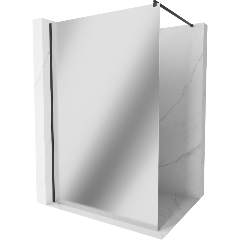 Mur de douche Mexen Kioto Walk-in 140 x 200 cm, miroir 8 mm, noir - 800-140-101-70-50