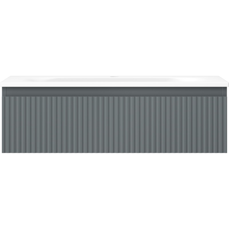 Mexen Rivel armario de baño de 80 cm con lavabo Vela, 1 cajón, ranurado, grafito mate/blanco mate - 91A20-08023-1-BF66-W23M01