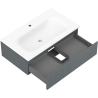 Mexen Rivel mobiletto da bagno 80 cm con lavabo Vela, 1 cassetto, scanalato, grafite opaco/bianco opaco