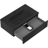 Mexen Rivel mobile da bagno 80 cm con lavabo Vela, 1 cassetto, scanalato, nero opaco - 91A20-08023-1-BF71-W23M71