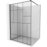 Mexen Kioto Walk-in Shower Wall 80 x 200 cm, Black Pattern 8 mm, Black - 800-080-101-70-78