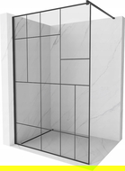 Mexen Kioto ścianka prysznicowa Walk-in 80 x 200 cm, czarny wzór 8 mm, czarna - 800-080-101-70-78