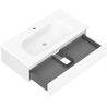 Mexen Rivel mueble de baño de 90 cm con lavabo Vela, 1 cajón, acanalado, blanco mate - 91A20-09023-1-BF01-W23M01